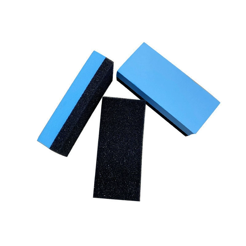 Blue and black ceramic coating foam applicator blocks