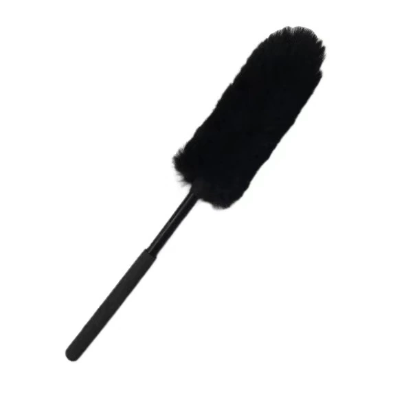 Black wool wheel brushes in three lengths