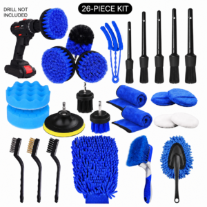 26-piece blue car detailing tool kit