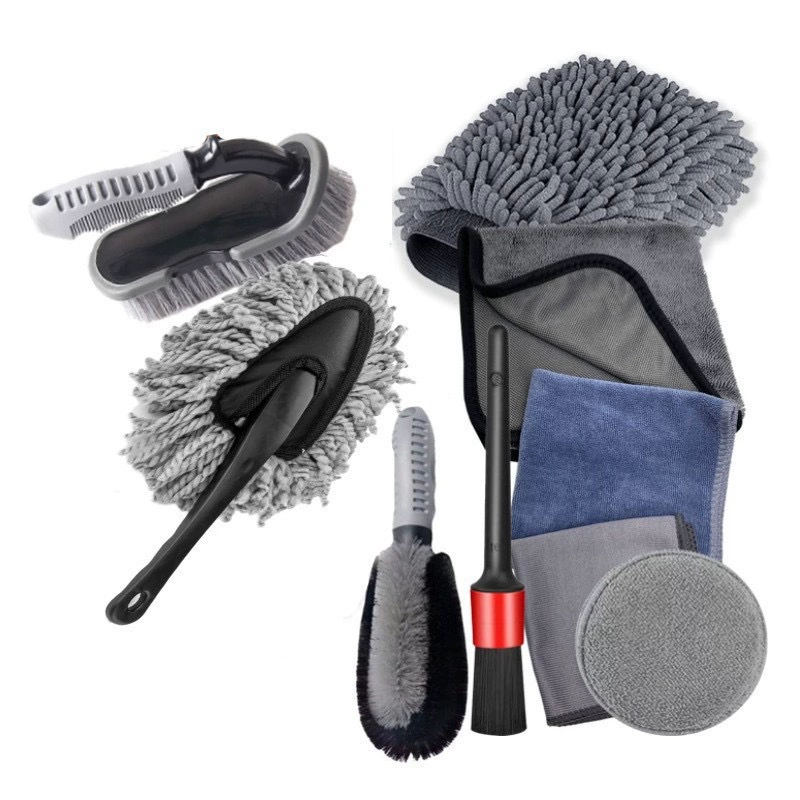 Compact car cleaning kit tool assortment