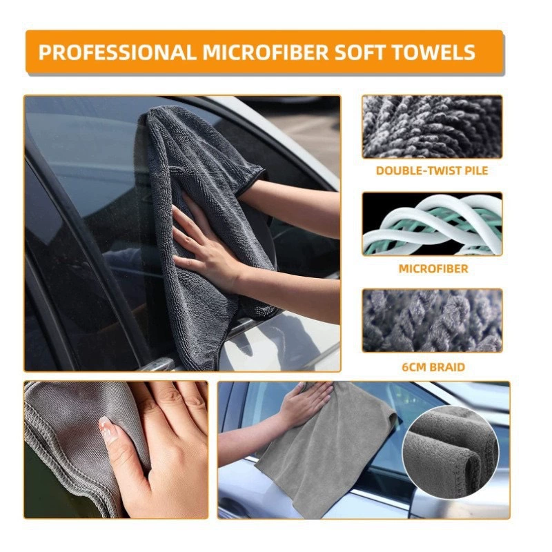 Microfiber towel features and car cleaning use examples
