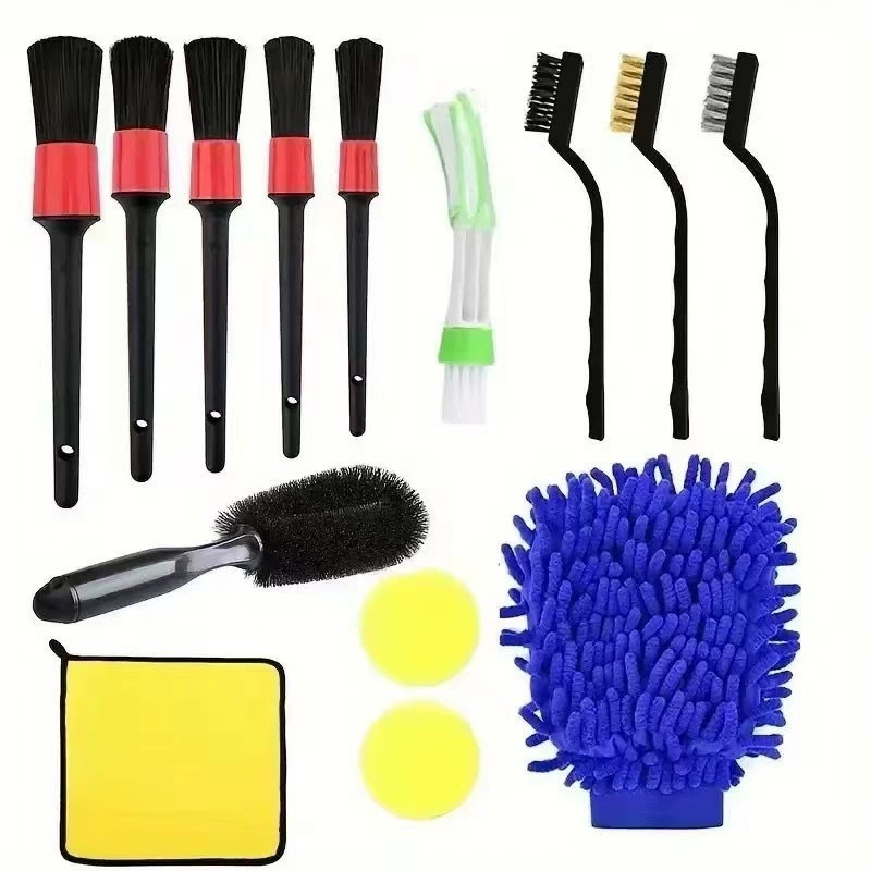 Fourteen-piece car detailing brush kit