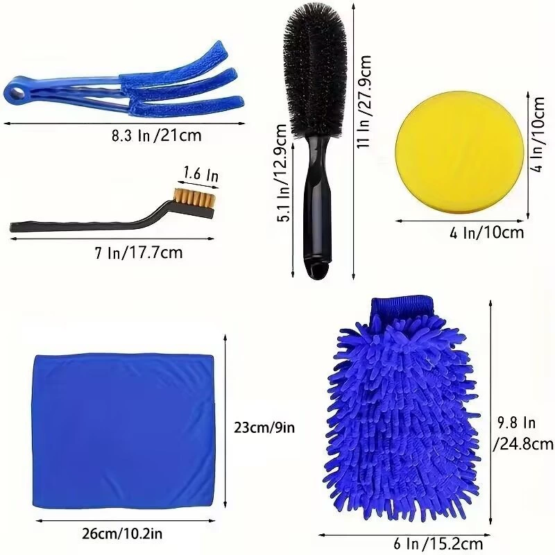 Car detailing tool dimensions