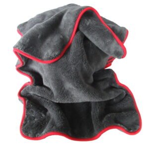 Dark Gray 1200 GSM double-sided coral fleece car drying towel