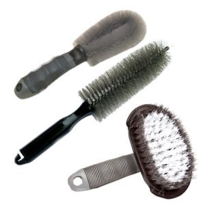Five wheel and tire cleaning brush styles