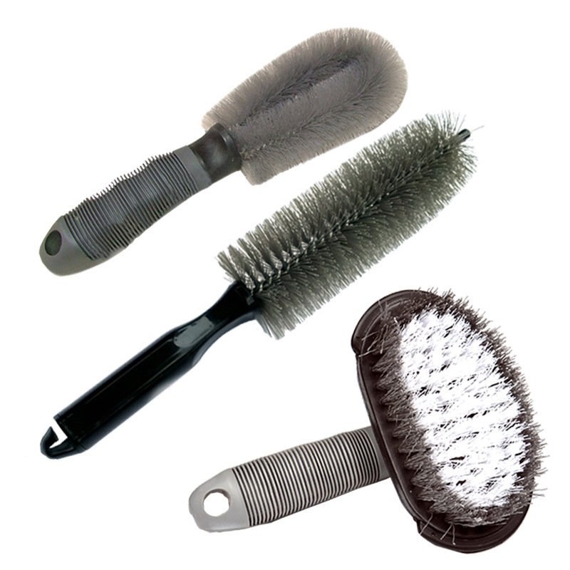Five wheel and tire cleaning brush styles