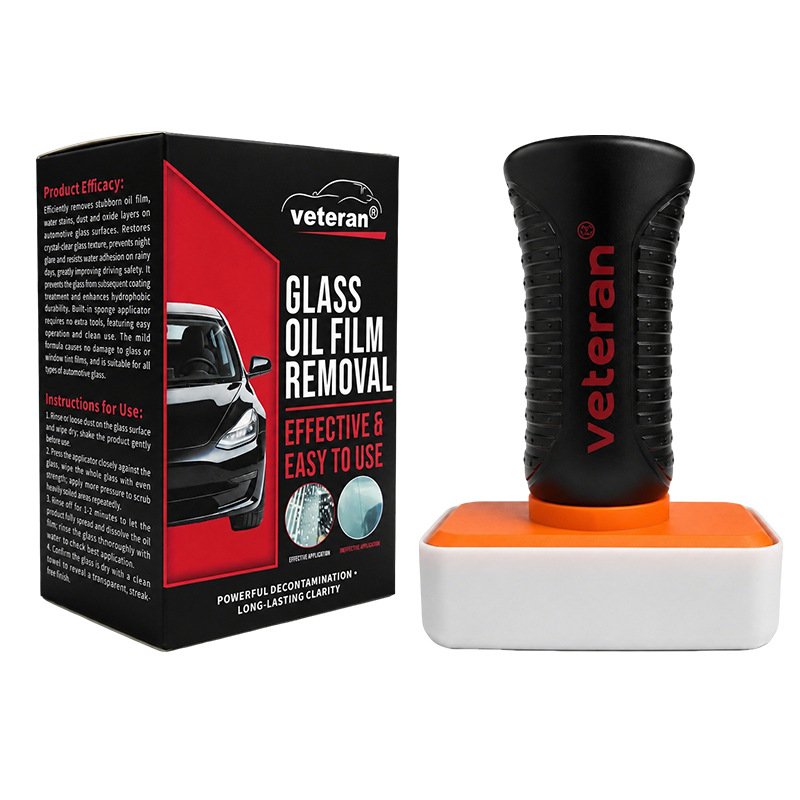 100 milliliter glass oil film remover applicator with English retail box