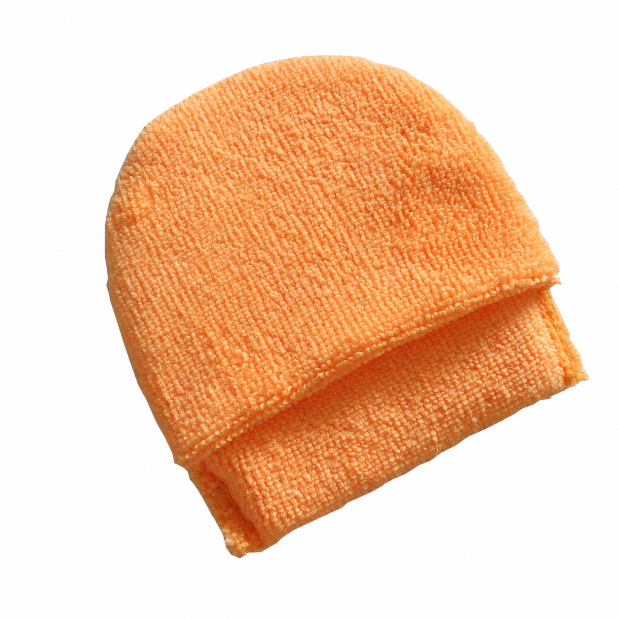 Orange microfiber finger applicator mitt