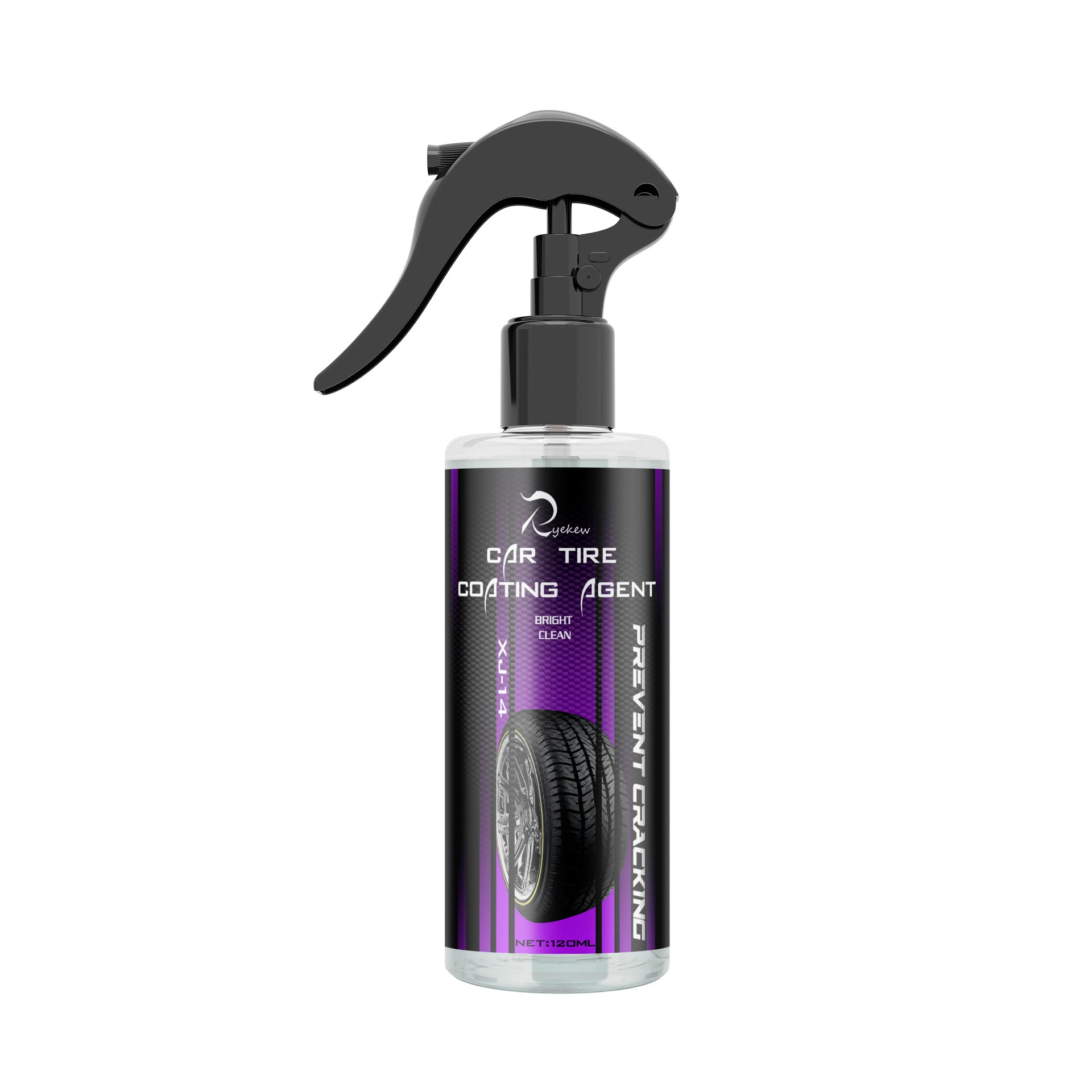 English-labeled tire dressing spray bottle