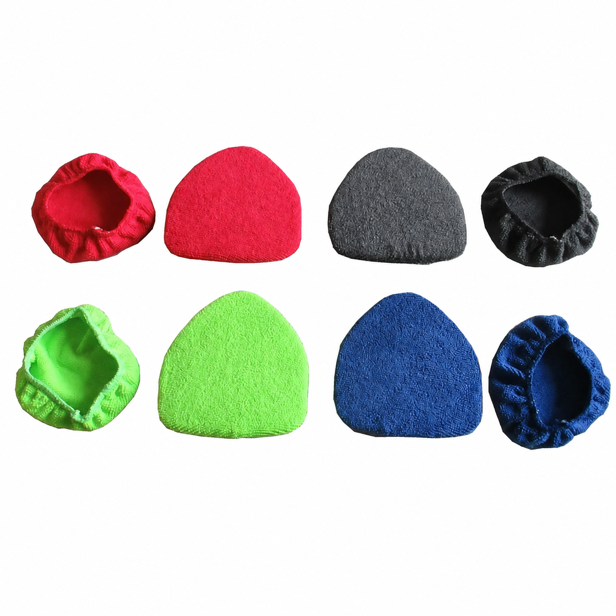 Triangle microfiber windshield cleaner covers in four colors